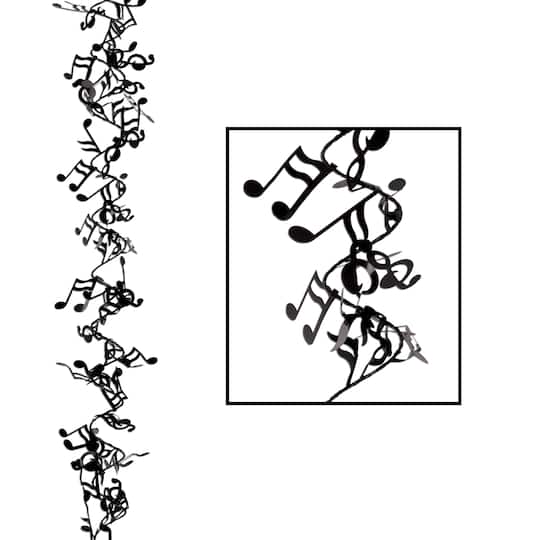 Beistle 25ft. Black Gleam 'N Flex Musical Notes Garlands, 2ct.